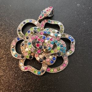 Multicolor Gemstone Flower Pendant
